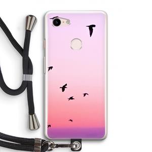 CaseCompany Fly away: Pixel 3 Transparant Hoesje met koord