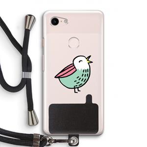 CaseCompany Birdy: Pixel 3 Transparant Hoesje met koord