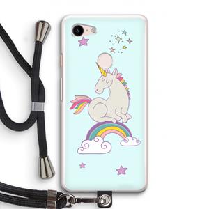 CaseCompany Regenboog eenhoorn: Pixel 3 Transparant Hoesje met koord