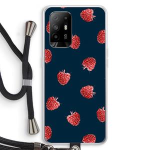 CaseCompany Framboosjes: Oppo A94 5G Transparant Hoesje met koord