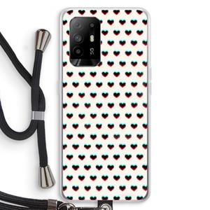 CaseCompany Hartjes: Oppo A94 5G Transparant Hoesje met koord