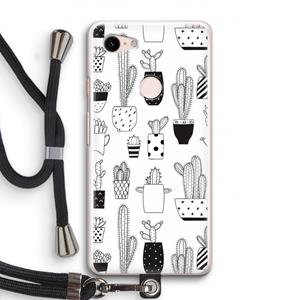 CaseCompany Cactusmotief: Pixel 3 Transparant Hoesje met koord