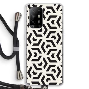 CaseCompany Crazy pattern: Oppo A94 5G Transparant Hoesje met koord