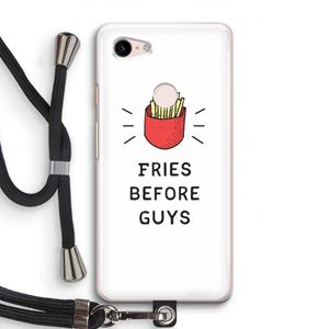 CaseCompany Fries before guys: Pixel 3 Transparant Hoesje met koord