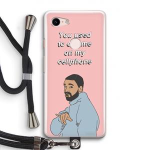 CaseCompany Hotline bling: Pixel 3 Transparant Hoesje met koord