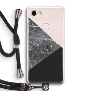 CaseCompany Combinatie marmer: Pixel 3 Transparant Hoesje met koord
