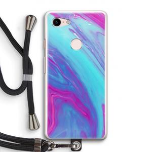 CaseCompany Zweverige regenboog: Pixel 3 Transparant Hoesje met koord