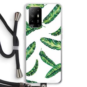 CaseCompany Lange bladeren: Oppo A94 5G Transparant Hoesje met koord