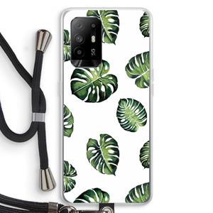CaseCompany Tropische bladeren: Oppo A94 5G Transparant Hoesje met koord