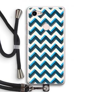 CaseCompany Onderbroken lijn: Pixel 3 Transparant Hoesje met koord