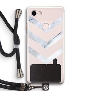 CaseCompany Marmeren pijlen: Pixel 3 Transparant Hoesje met koord