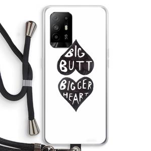 CaseCompany Big butt bigger heart: Oppo A94 5G Transparant Hoesje met koord