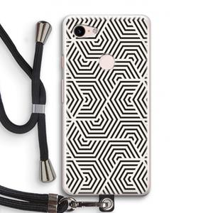 CaseCompany Magic pattern: Pixel 3 Transparant Hoesje met koord