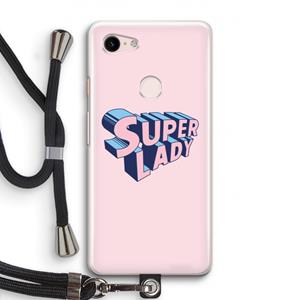 CaseCompany Superlady: Pixel 3 Transparant Hoesje met koord