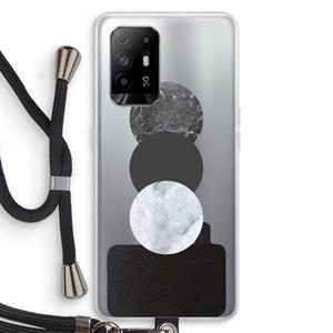 CaseCompany Marmeren cirkels: Oppo A94 5G Transparant Hoesje met koord