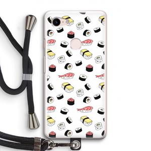 CaseCompany Sushi time: Pixel 3 Transparant Hoesje met koord