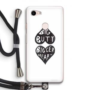 CaseCompany Big butt bigger heart: Pixel 3 Transparant Hoesje met koord