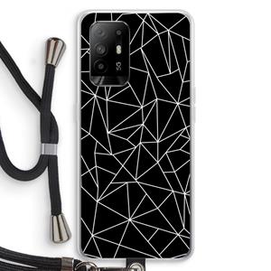 CaseCompany Geometrische lijnen wit: Oppo A94 5G Transparant Hoesje met koord