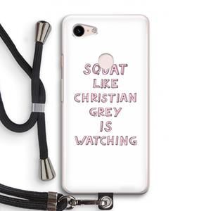 CaseCompany Christian Grey: Pixel 3 Transparant Hoesje met koord