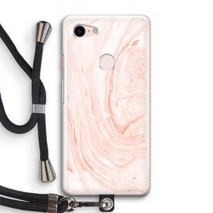 CaseCompany Peach bath: Pixel 3 Transparant Hoesje met koord