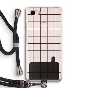 CaseCompany Rooster: Pixel 3 Transparant Hoesje met koord