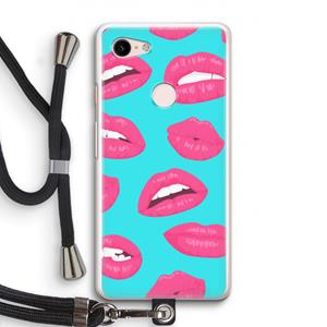 CaseCompany Bite my lip: Pixel 3 Transparant Hoesje met koord