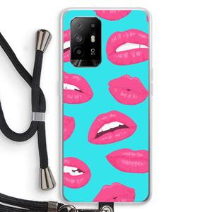 CaseCompany Bite my lip: Oppo A94 5G Transparant Hoesje met koord