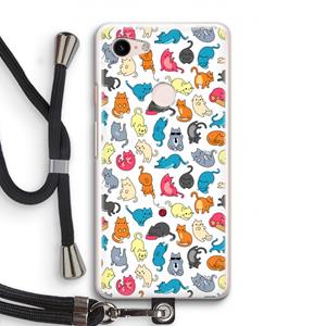 CaseCompany Kleurrijke katten: Pixel 3 Transparant Hoesje met koord
