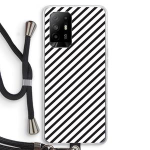 CaseCompany Strepen zwart-wit: Oppo A94 5G Transparant Hoesje met koord