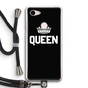CaseCompany Queen zwart: Pixel 3 Transparant Hoesje met koord