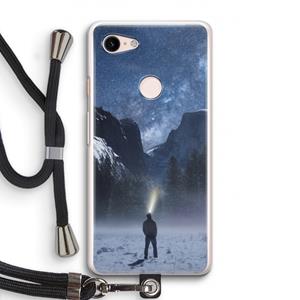 CaseCompany Wanderlust: Pixel 3 Transparant Hoesje met koord