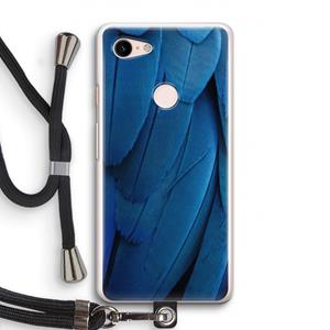 CaseCompany Pauw: Pixel 3 Transparant Hoesje met koord