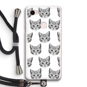 CaseCompany Kitten: Pixel 3 Transparant Hoesje met koord