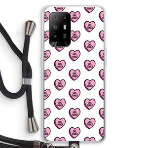 CaseCompany GIRL POWER: Oppo A94 5G Transparant Hoesje met koord