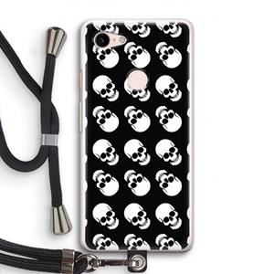 CaseCompany Musketon Skulls: Pixel 3 Transparant Hoesje met koord
