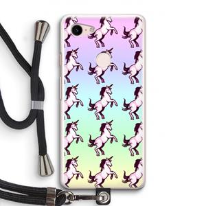 CaseCompany Musketon Unicorn: Pixel 3 Transparant Hoesje met koord