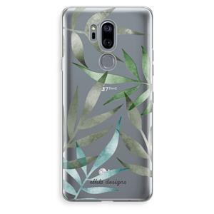 CaseCompany Tropical watercolor leaves: LG G7 Thinq Transparant Hoesje