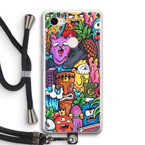 CaseCompany Vexx Mixtape: Pixel 3 Transparant Hoesje met koord