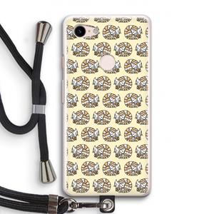 CaseCompany Slapende poes: Pixel 3 Transparant Hoesje met koord