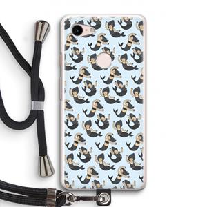 CaseCompany Zeemeermin: Pixel 3 Transparant Hoesje met koord