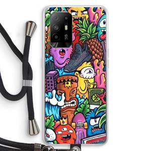 CaseCompany Vexx Mixtape: Oppo A94 5G Transparant Hoesje met koord