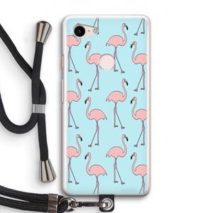 CaseCompany Anything Flamingoes: Pixel 3 Transparant Hoesje met koord
