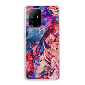 CaseCompany Pink Orchard: Oppo A94 5G Transparant Hoesje