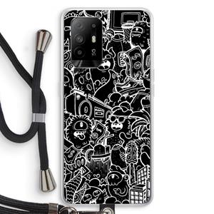 CaseCompany Vexx Black City : Oppo A94 5G Transparant Hoesje met koord