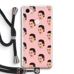 CaseCompany Ugly Cry Call: Pixel 3 Transparant Hoesje met koord
