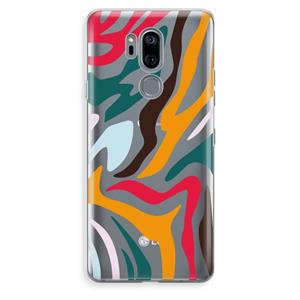 CaseCompany Colored Zebra: LG G7 Thinq Transparant Hoesje