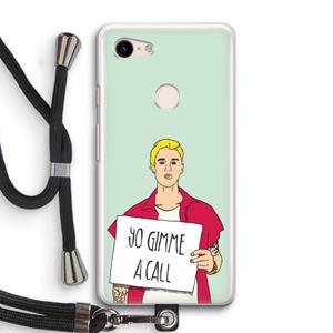 CaseCompany Gimme a call: Pixel 3 Transparant Hoesje met koord