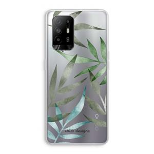 CaseCompany Tropical watercolor leaves: Oppo A94 5G Transparant Hoesje