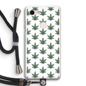CaseCompany Weed: Pixel 3 Transparant Hoesje met koord