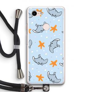 CaseCompany Manta: Pixel 3 Transparant Hoesje met koord